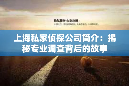上海私家侦探公司简介：揭秘专业调查背后的故事