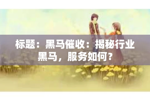 标题：黑马催收：揭秘行业黑马，服务如何？