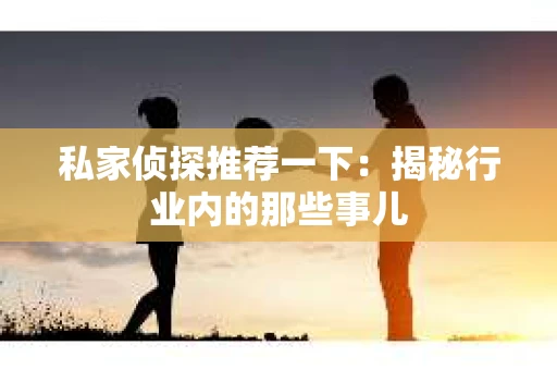 私家侦探推荐一下：揭秘行业内的那些事儿