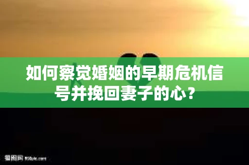 如何察觉婚姻的早期危机信号并挽回妻子的心？